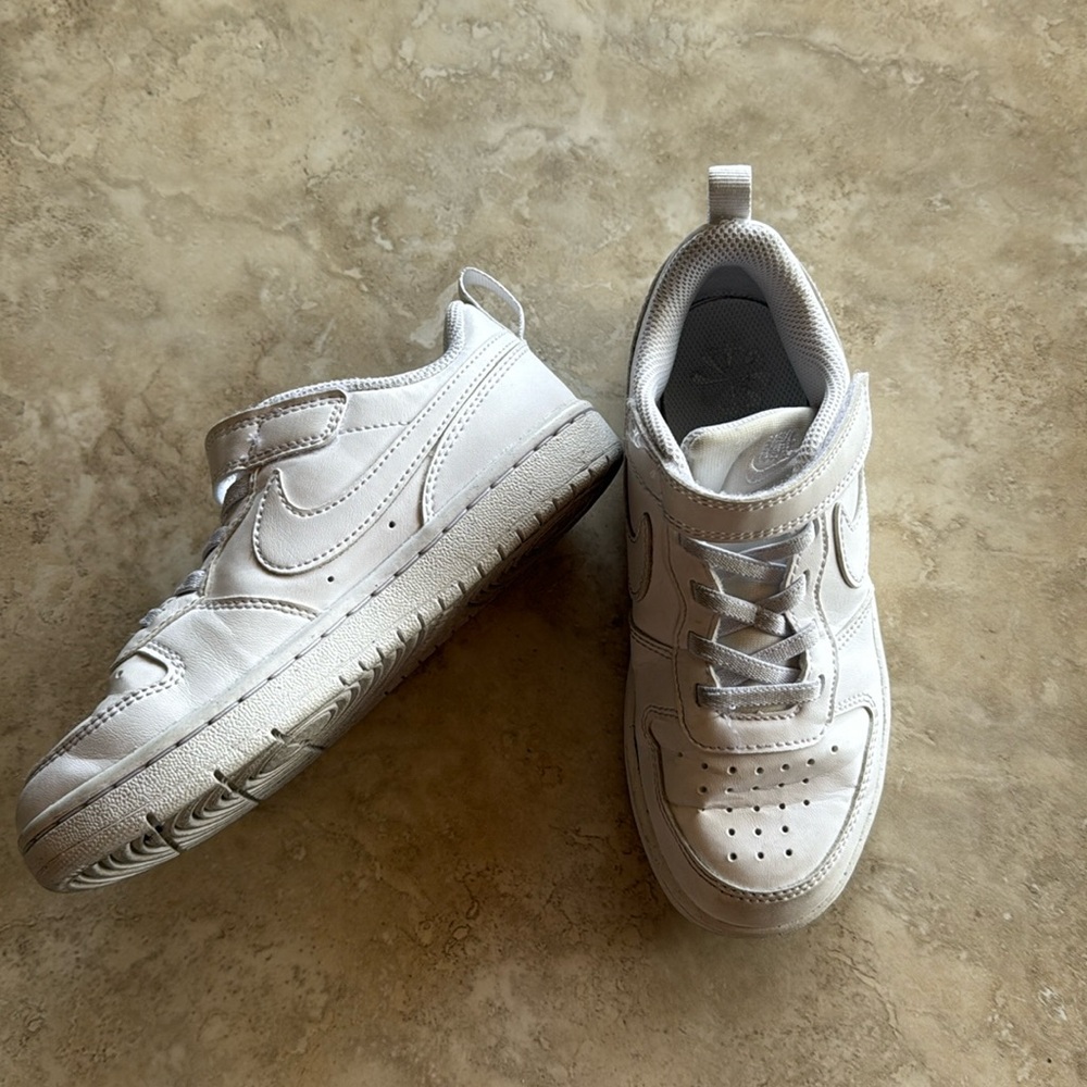 Nike Tennis Shoes, White Tie up w/ strap, US Size 13 / UK 12.5